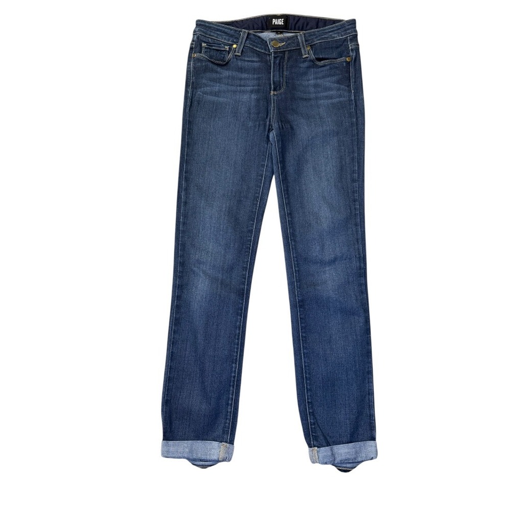 PAIGE Skyline Crop Skinny Jeans Zora Dark Wash Blue‎ Mid Rise Size 4 27